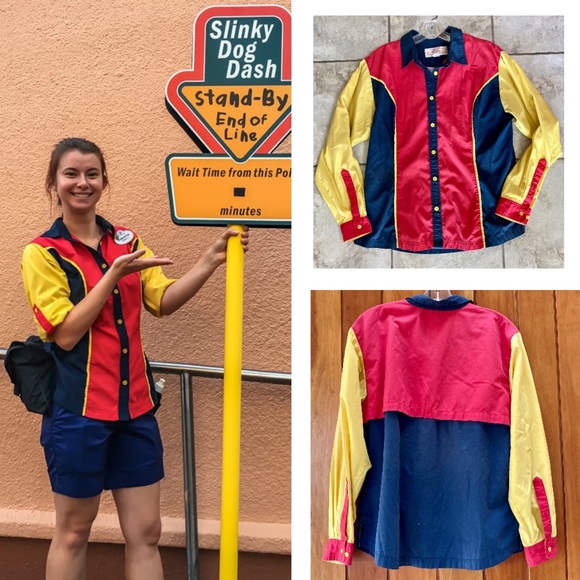 RARE Walt Disney World Toy Story Land Cast Member Uniform Shirt Slinky Dog